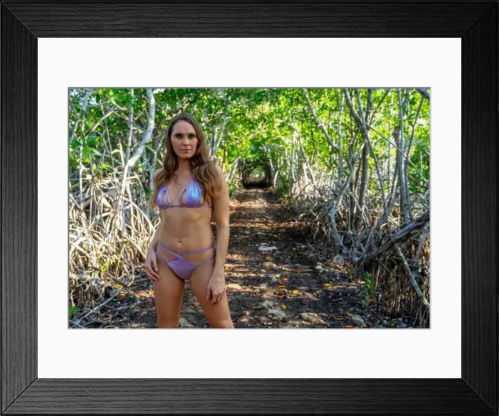 Framed Print : Mexican Mangrove Marvel: Stunning Model's Vacation Pose in Central Mexico's Natural Beauty Framed Print : Mexican Mangrove Marvel: Stunning Model's Vacation Pose in Central Mexico's Natural Beauty