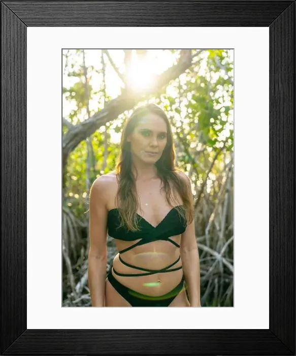 Framed Print : Mexican Mangrove Marvel: Stunning Model's Vacation Pose in Central Mexico's Natural Beauty Framed Print : Mexican Mangrove Marvel: Stunning Model's Vacation Pose in Central Mexico's Natural Beauty