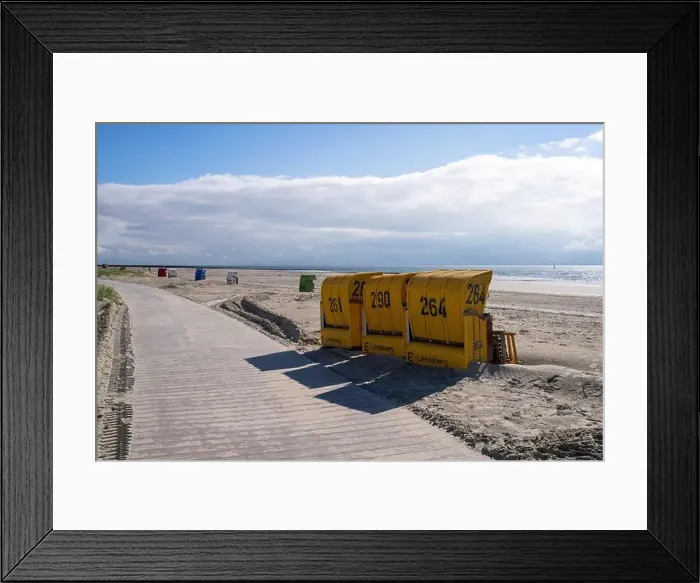 Framed Print : Beach of Borkum, East Frisia, North Sea in Lower Saxony, Germany Framed Print : Beach of Borkum, East Frisia, North Sea in Lower Saxony, Germany