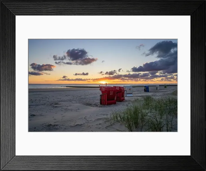 Framed Print : Beach of Borkum, East Frisia, North Sea in Lower Saxony, Germany Framed Print : Beach of Borkum, East Frisia, North Sea in Lower Saxony, Germany