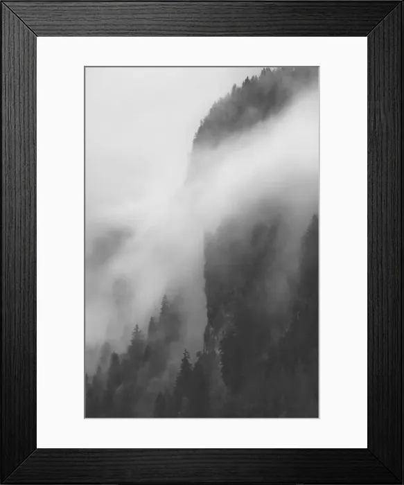 Framed Print : Landscape photography of the French Alps on a foggy morning moody atmosphere Framed Print : Landscape photography of the French Alps on a foggy morning moody atmosphere