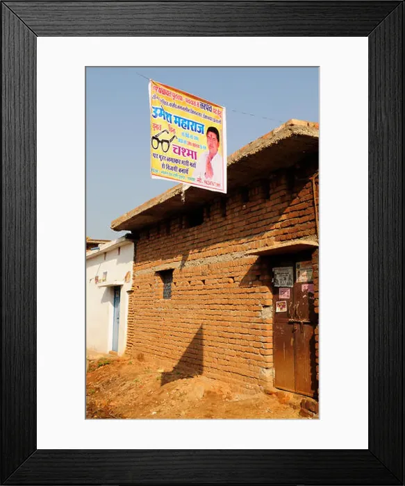 Framed Print : Local election pos ters in an Indian tribal village Madhya Pradesh India Framed Print : Local election pos ters in an Indian tribal village Madhya Pradesh India