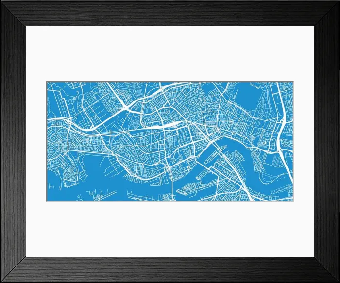 Framed Print : Urban vector city map of Rotterdam, The Netherlands Framed Print : Urban vector city map of Rotterdam, The Netherlands