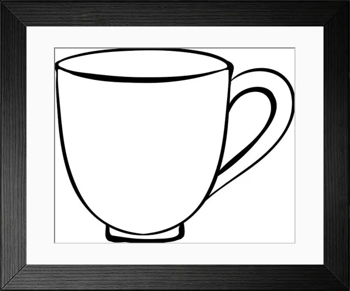 Framed Print : Closeup plain design of coffee cup Framed Print : Closeup plain design of coffee cup