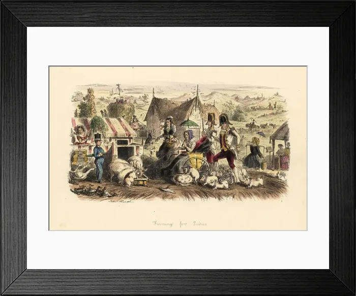 Framed Print : Farming for Ladies, 1845 Framed Print : Farming for Ladies, 1845