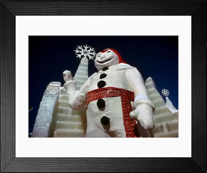 Framed Print : The Bonhomme is the official mascot of the Quebec Winter Carnival. Quebec City - Quebec - Canada