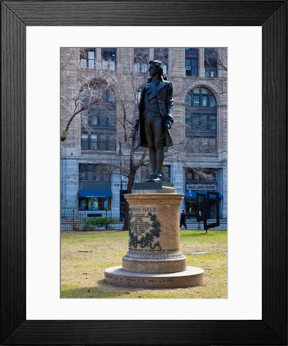 Framed Print : Statue of Nathan Hale at City Hall of New York City Framed Print : Statue of Nathan Hale at City Hall of New York City