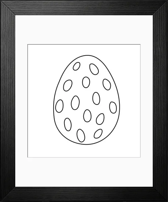 Framed Print : Ester egg with spots or oval geometric pattern, doodle style flat vector outline illustration for kids coloring book Framed Print : Ester egg with spots or oval geometric pattern, doodle style flat vector outline illustration for kids coloring book