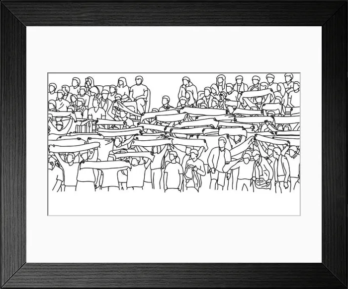 Framed Print : crowd of sport fan on stadium holding scalf vector illustration sketch doodle hand drawn with black lines isolated Framed Print : crowd of sport fan on stadium holding scalf vector illustration sketch doodle hand drawn with black lines isolated