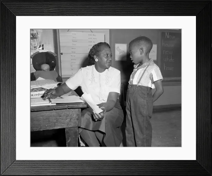 Framed Print : Unidentified first grade teacher with student in Tallahassee, Florida Framed Print : Unidentified first grade teacher with student in Tallahassee, Florida