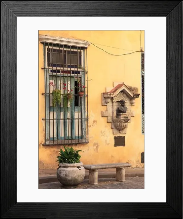 Framed Print : Cuba, Havana, Cirilo Villaverde, poet, statue