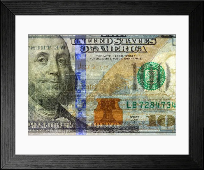 Framed Print : Watermark on new hundred dollar bill Framed Print : Watermark on new hundred dollar bill