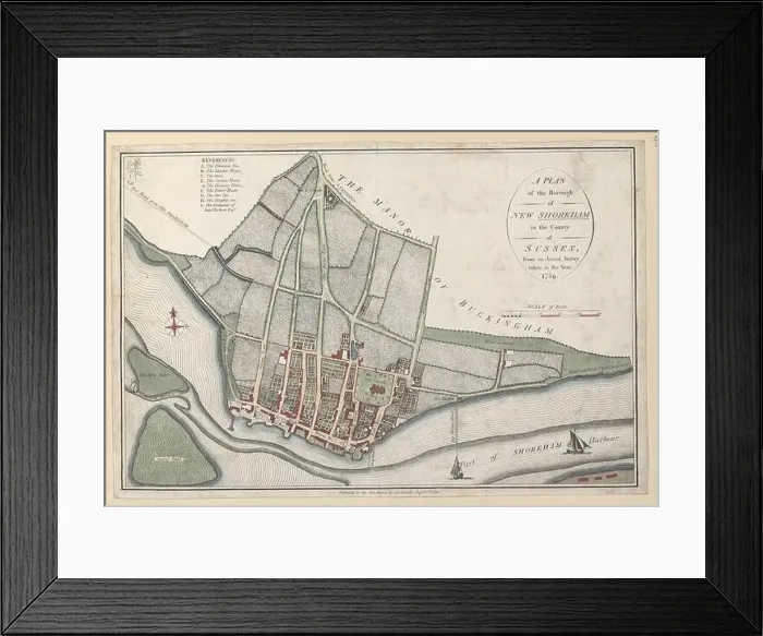 Framed Print : A PLAN of the Borough of NEW SHOREHAM in the County of SUSSEX Framed Print : A PLAN of the Borough of NEW SHOREHAM in the County of SUSSEX