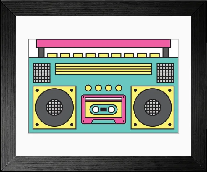 Framed Print : retro stereo cassette player music recorder Framed Print : retro stereo cassette player music recorder