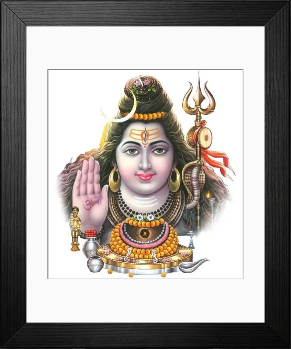 Framed Print : Hindu God Shiva Digital Painting Framed Print : Hindu God Shiva Digital Painting