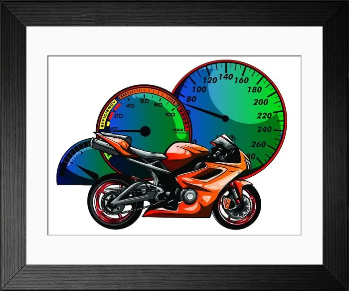 Framed Print : Motorbike rider, abstract vector silhouette. Road motorcycle racing Framed Print : Motorbike rider, abstract vector silhouette. Road motorcycle racing