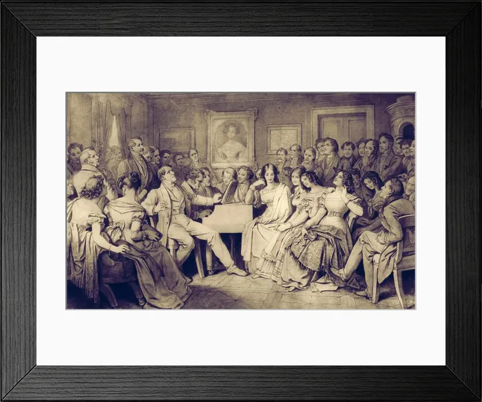 Framed Print : SCHUBERT, Franz - `Schubertiade`; an evening at Spaun`s by Moritz von Schwind Framed Print : SCHUBERT, Franz - `Schubertiade`; an evening at Spaun`s by Moritz von Schwind