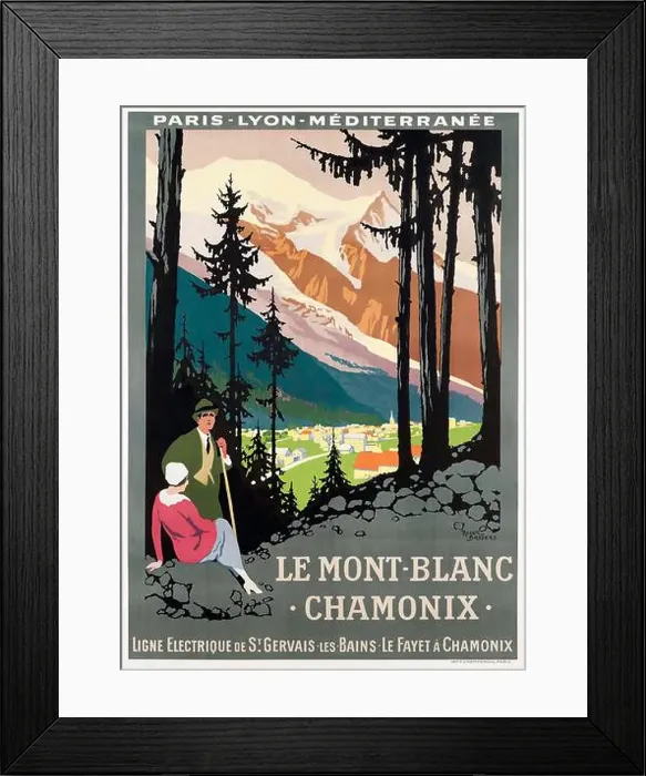 Framed Print : Roger Broders (1883-1953) LE MONT-BLANC, CHAMONIX 1923 - French Travel poster Framed Print : Roger Broders (1883-1953) LE MONT-BLANC, CHAMONIX 1923 - French Travel poster
