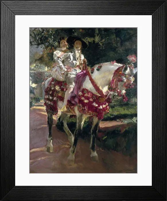 Framed Print : Joaquín Sorolla y Bastida - Portraits of Elena and Maria with Old fashioned Valencian Costumes Framed Print : Joaquín Sorolla y Bastida - Portraits of Elena and Maria with Old fashioned Valencian Costumes