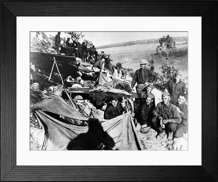Framed Print : American troops in a camp at the Western Front Framed Print : American troops in a camp at the Western Front