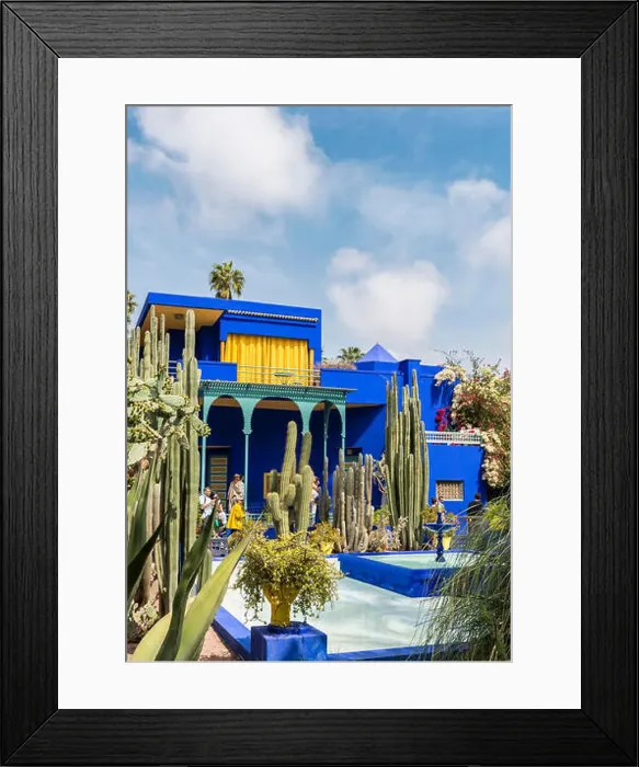 Framed Print : Blue House in the Jardin Majorelle Botanical Garden Framed Print : Blue House in the Jardin Majorelle Botanical Garden