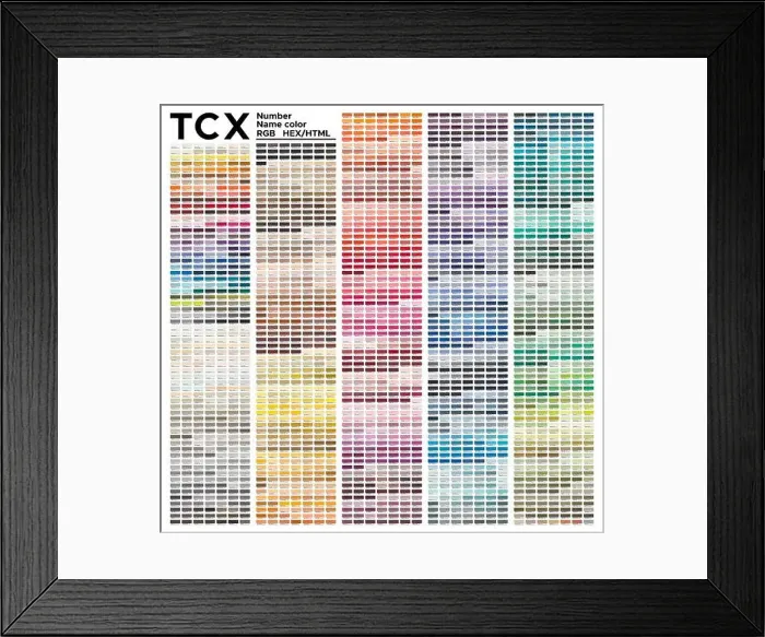 Framed Print : Color chart Pantone of the Fashion