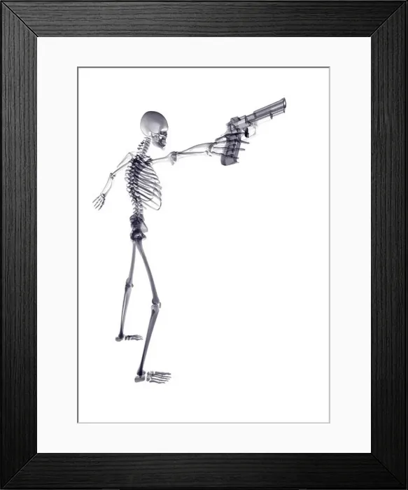 Framed Print : x ray skeleton shooting Framed Print : x ray skeleton shooting