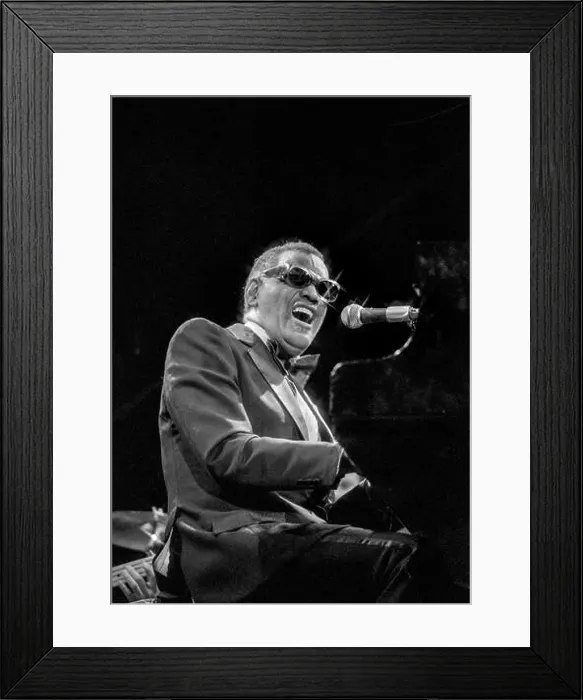 Framed Print : Ray Charles performing at the 1982 Capital Radio Jazz Festival in Knebworth, Hertfordshire, England Framed Print : Ray Charles performing at the 1982 Capital Radio Jazz Festival in Knebworth, Hertfordshire, England