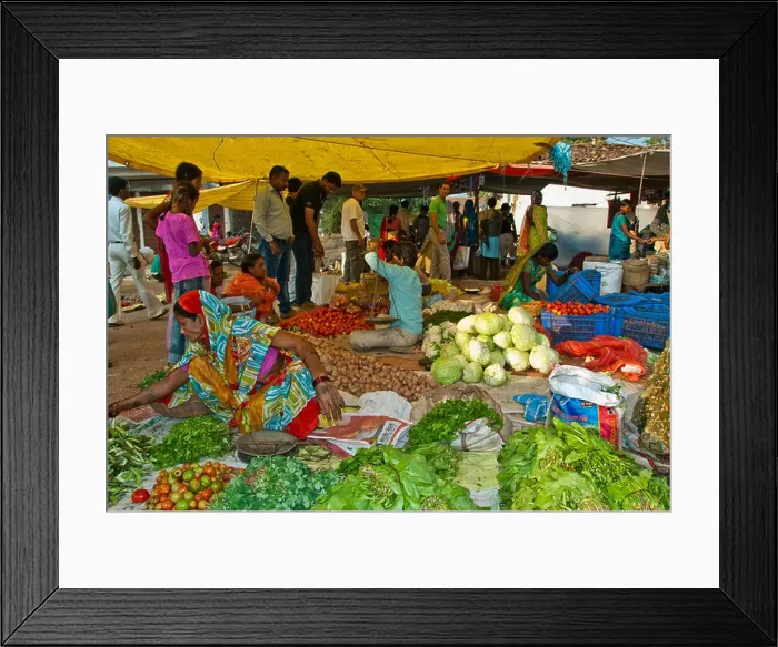Framed Print : Indian open-air market in Mocha Village, Madya Pradesh, India Framed Print : Indian open-air market in Mocha Village, Madya Pradesh, India