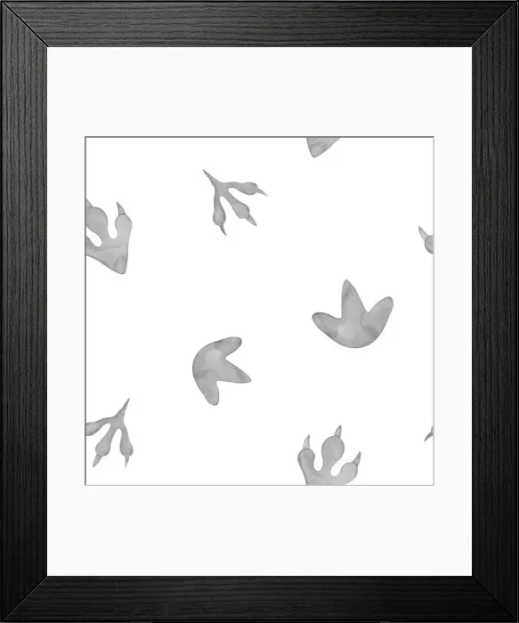 Framed Print : Seamless Pattern with watercolor Dinosaur footprint Framed Print : Seamless Pattern with watercolor Dinosaur footprint