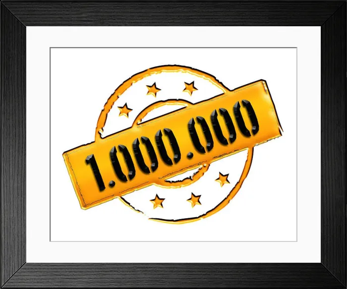 Framed Print : Stamp - 1.000.000 Framed Print : Stamp - 1.000.000