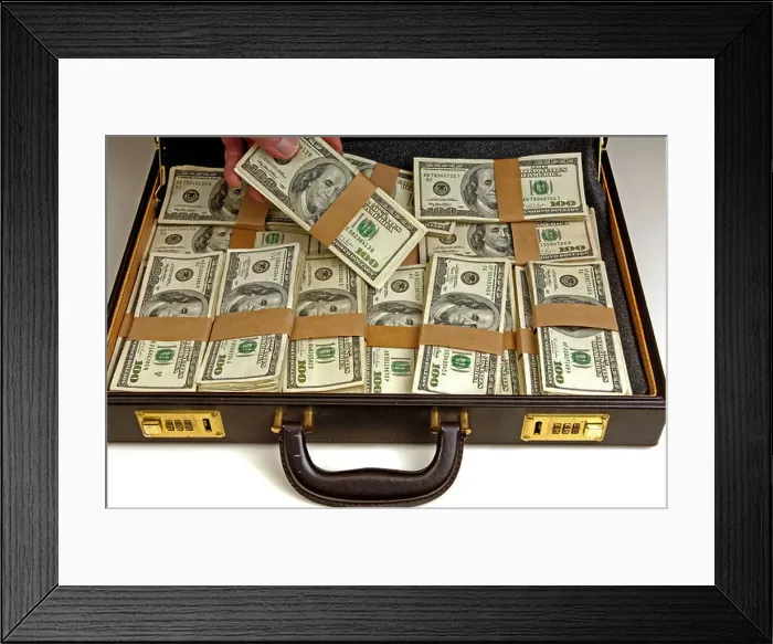 Framed Print : briefcase full of 100 dollar bills US Framed Print : briefcase full of 100 dollar bills US