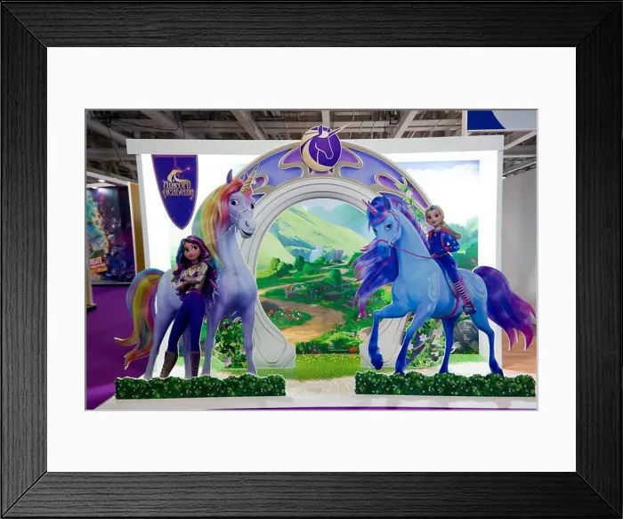 Framed Print : Promotional Material for Unicorn Academy at the 2024 Toy Fair, Olympia, London Framed Print : Promotional Material for Unicorn Academy at the 2024 Toy Fair, Olympia, London