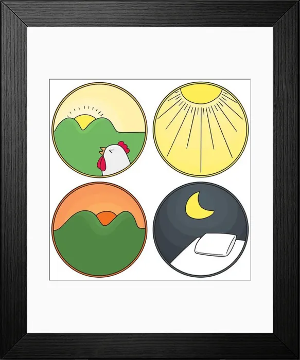 Framed Print : vector set of time of the day Framed Print : vector set of time of the day