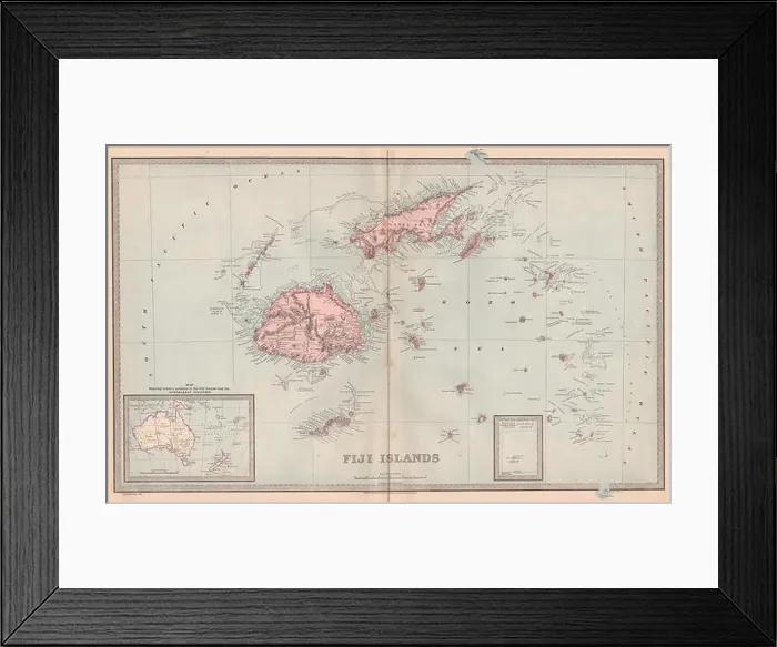 Framed Print : FIJI ISLANDS. Viti Levu Vanua Levu. Pacific islands. Large map. GARRAN, 1888 Framed Print : FIJI ISLANDS. Viti Levu Vanua Levu. Pacific islands. Large map. GARRAN, 1888