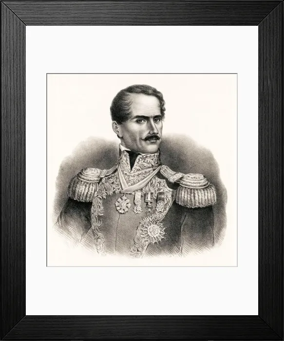 Framed Print : General D Antonio Lopez De Santa-Anna (1794-1896), President of the Republic of Mexico, print by A Hoffy, circa 1847