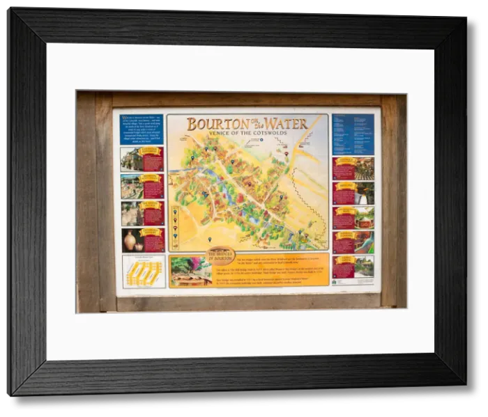 Framed Print : Village Map of Bourton-On-The-Water The Cotswolds Gloucestershire UK Framed Print : Village Map of Bourton-On-The-Water The Cotswolds Gloucestershire UK