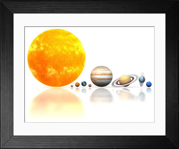 Framed Print : Planets. Planet. The Solar System on a white background Framed Print : Planets. Planet. The Solar System on a white background