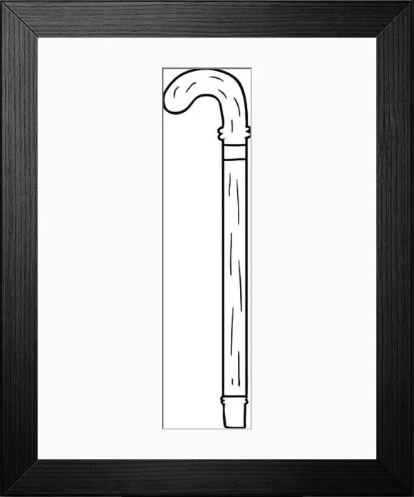 Framed Print : cartoon walking stick Framed Print : cartoon walking stick