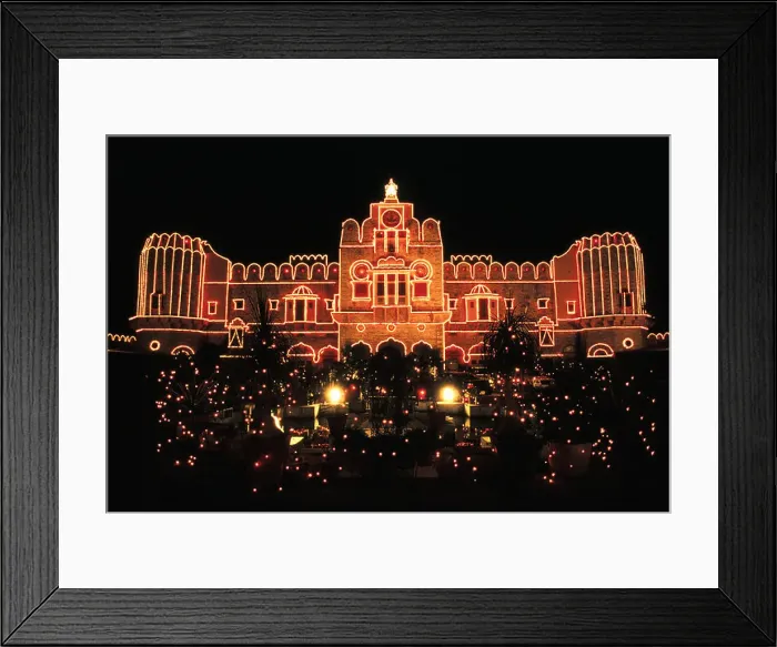 Framed Print : Illuminated building at the time of Diwali, the hindu festival of lights ( India)