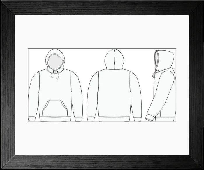 Framed Print : Vector template illustration of hoodie (hooded sweatshirt) Framed Print : Vector template illustration of hoodie (hooded sweatshirt)