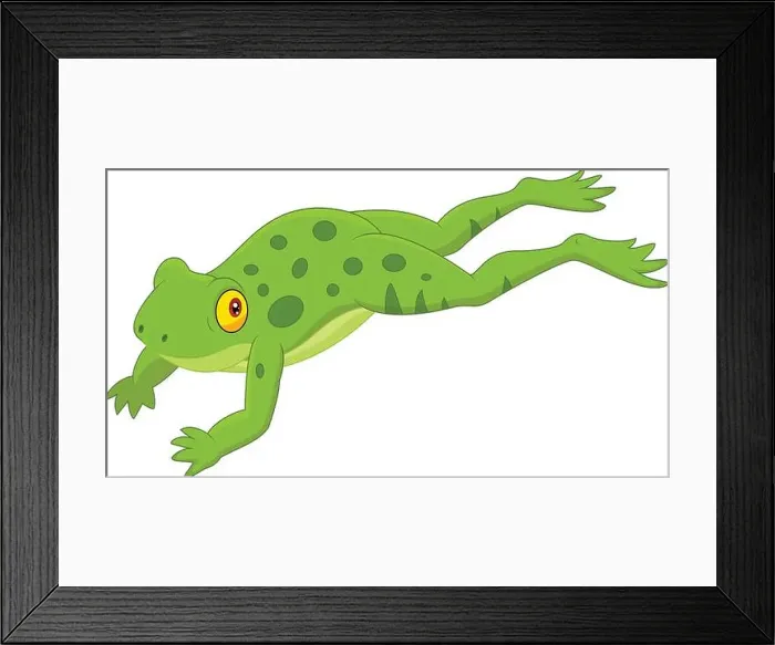 Framed Print : Cute frog jumping Framed Print : Cute frog jumping