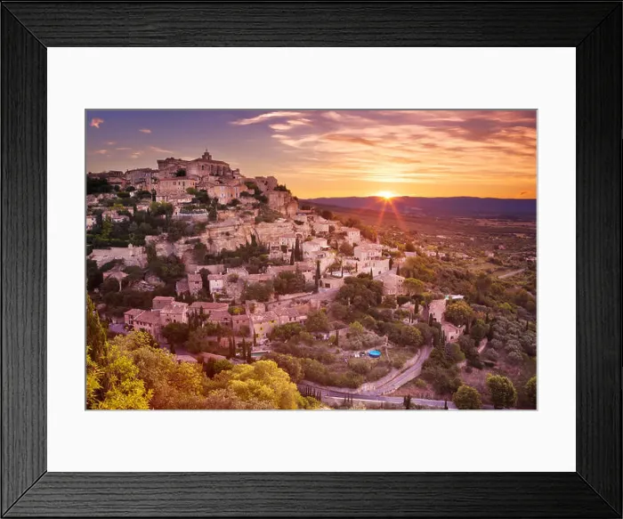 Framed Print : The historic village of Gordes in the Provence, France at sunrise Framed Print : The historic village of Gordes in the Provence, France at sunrise