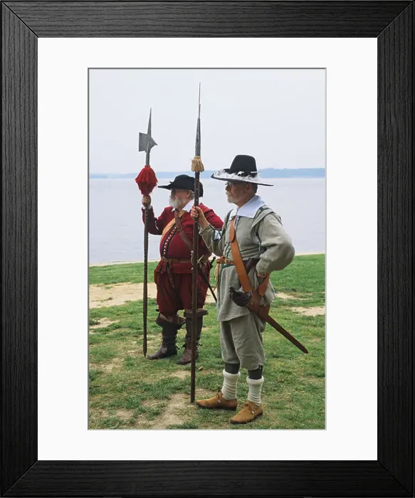 Framed Print : Virginia Colonial National Park at Jamestown 1st permanent English settlement in America 1607 costumed reenactors Framed Print : Virginia Colonial National Park at Jamestown 1st permanent English settlement in America 1607 costumed reenactors