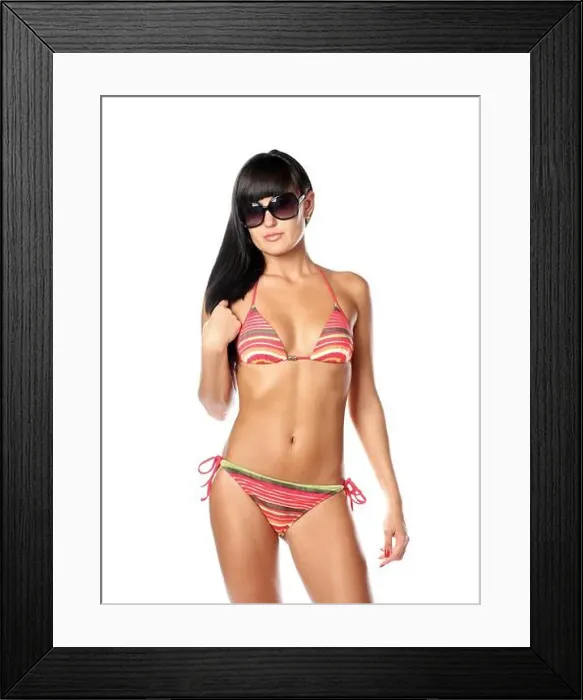 Framed Print : saxy girl in swimsuit Framed Print : saxy girl in swimsuit