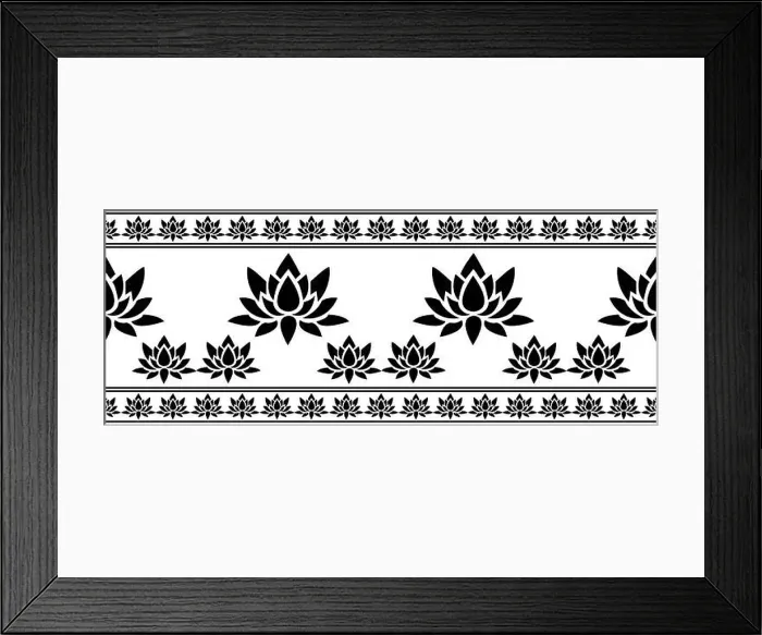 Framed Print : Indian Traditional Saree border design concept with floral art isolated on white background is in Seamless pattern Framed Print : Indian Traditional Saree border design concept with floral art isolated on white background is in Seamless pattern