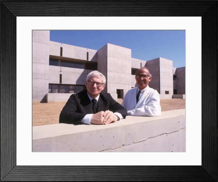 Framed Print : Jonas Salk and architect Louis Kahn at the Salk Institute Framed Print : Jonas Salk and architect Louis Kahn at the Salk Institute