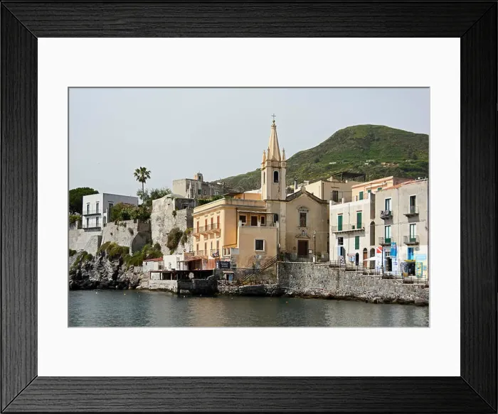 Framed Print : Italy, Lipari, Old Town with church Framed Print : Italy, Lipari, Old Town with church