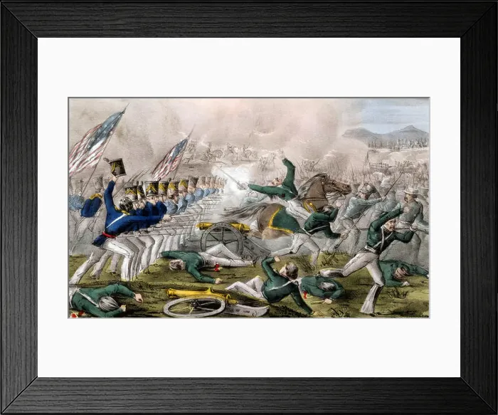 Framed Print : Lithograph entitled: Battle of Churubusco Framed Print : Lithograph entitled: Battle of Churubusco