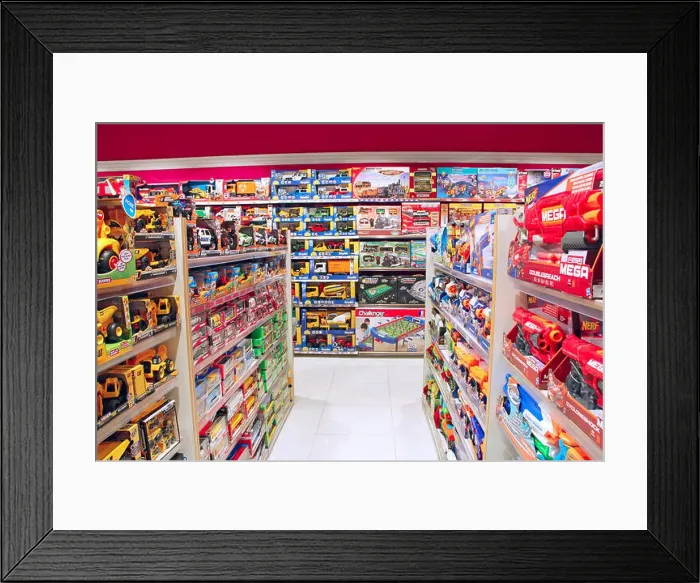 Framed Print : Shop toys. Toy store. Inside toy shop Framed Print : Shop toys. Toy store. Inside toy shop